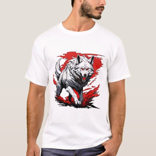 mythical dark red aura wolf T_Shirt