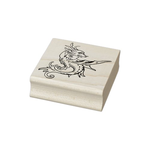 mythical dragon art stamp