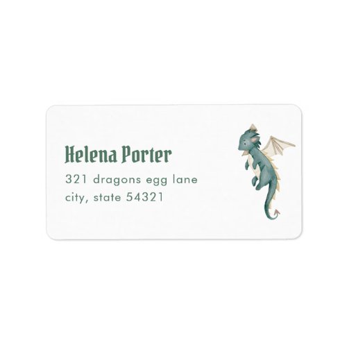 Mythical Dragon Baby Shower Address Labels