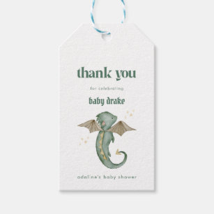 Mythical Dragon Baby Shower Favor Tag Gift Tag