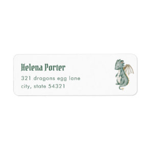 Mythical Dragon Baby Shower Return Address Labels