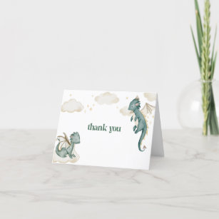 Mythical Dragon Baby Shower Thank You Card