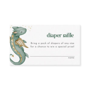 Mythical Dragon Diaper Raffle Card for Baby Shower