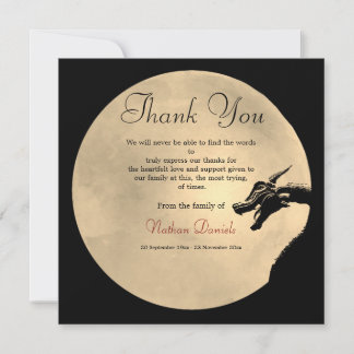 Mythical Dragon Funeral Thank You Cards