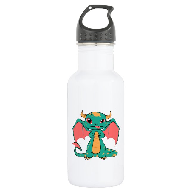 Mythical Dragon with Wings Stainless Steel Water Bottle (Front)