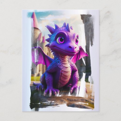  Mythical Fantasy AP48 Kids Dragon Cartoon Postcard