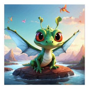 *~* Mythical Fantasy AP48 Kids Dragonfly Cartoon Photo Print