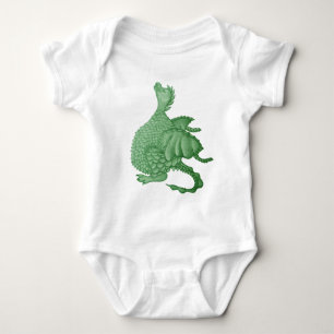 mythical fantasy creature cute green dragon baby bodysuit