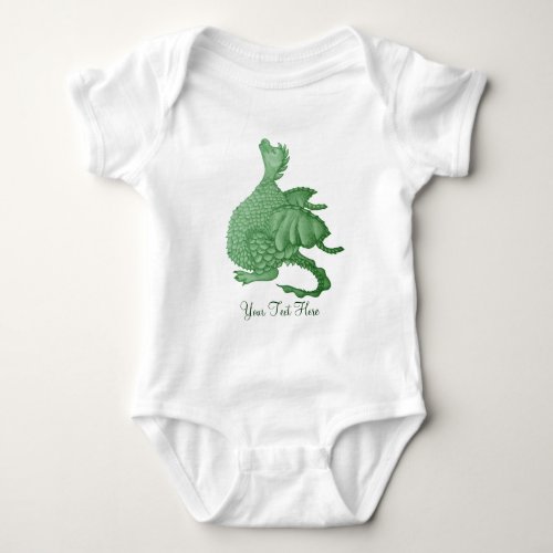 mythical fantasy creature cute green dragon baby bodysuit