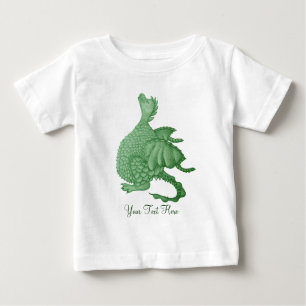 mythical fantasy creature cute green dragon baby T-Shirt