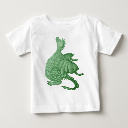 mythical fantasy creature cute green dragon baby T_Shirt