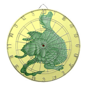 mythical fantasy creature cute green dragon dart board