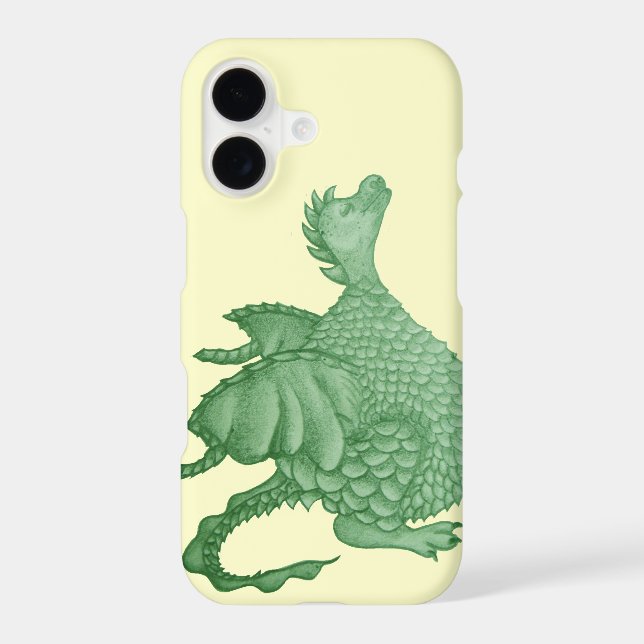 mythical fantasy creature cute green dragon iphone case (Back)