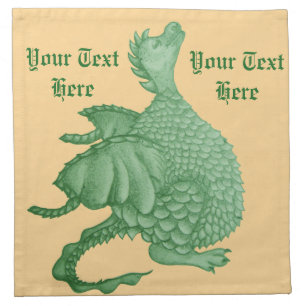 mythical fantasy creature cute green dragon napkin