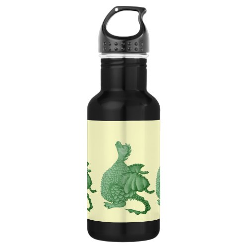 mythical fantasy creature cute green dragon stainless steel water bottle