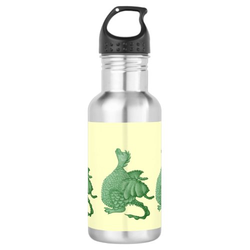 mythical fantasy creature cute green dragon stainless steel water bottle