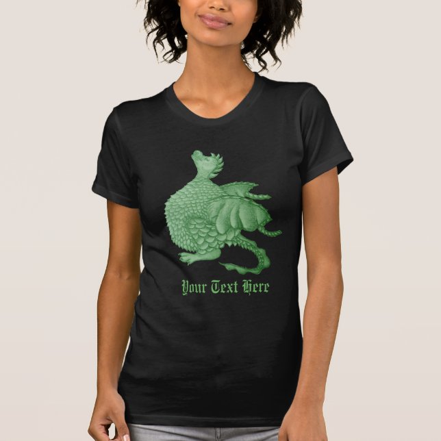 mythical fantasy creature cute green dragon T-Shirt (Front)