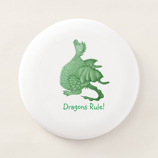 mythical fantasy creature cute green dragon Wham-O frisbee (Front)