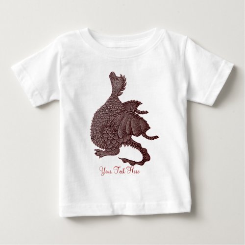 mythical fantasy creature cute red dragon baby T_Shirt