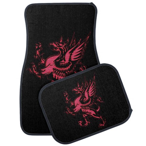 Mythical Fantasy Red Griffin Car Floor Mat