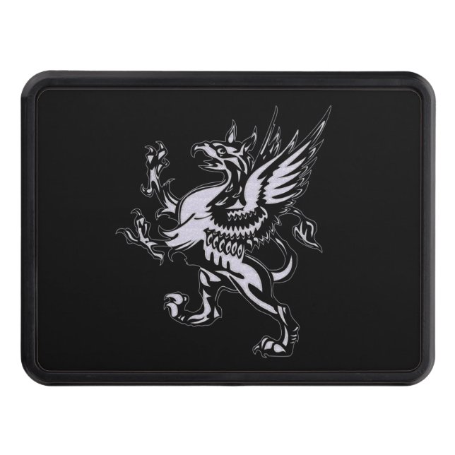 Mythical Fantasy White Griffin Hitch Cover (Front)