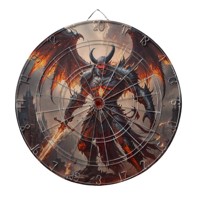 Mythical Fiery Demon Dart Board (Front)
