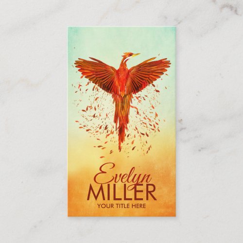 Mythical Fire Rising Phoenix Bird  Business Card