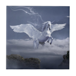 Mythical Flying Wings Unicorn Pegasus Ceramic Tile