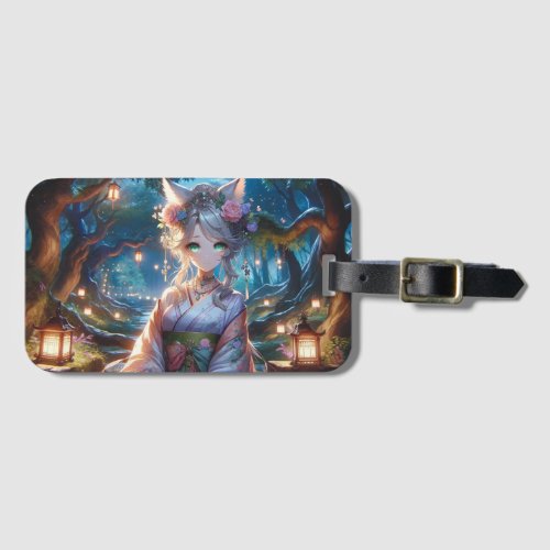 Mythical Forest Catgirl Princess Luggage Tag