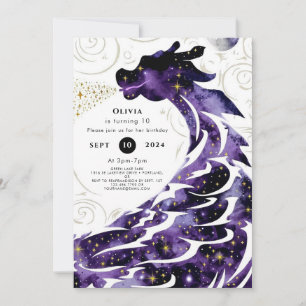 Mythical Happy Dragon Birthday Invitation