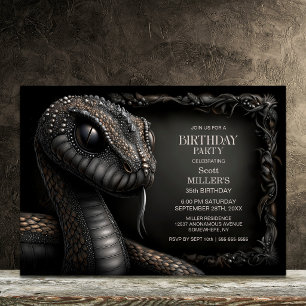 Mythical Hissing Snake Birthday Party Invitation