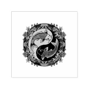 Mythical Imperial Chinese Dragon Relief Round Orna Self-inking Stamp