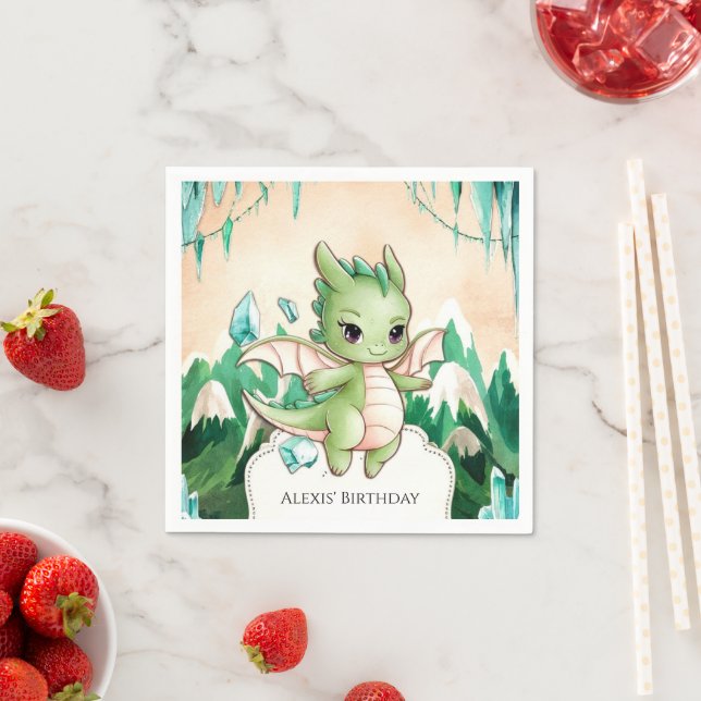 Mythical Kids Dragon Birthday Napkins (Insitu)
