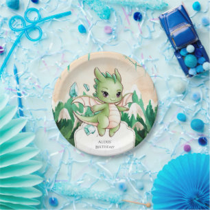 Mythical Kids Dragon Birthday Paper Plates