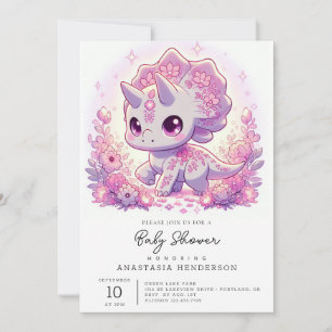 Mythical Majestic Dinosaur Baby Shower Invitation