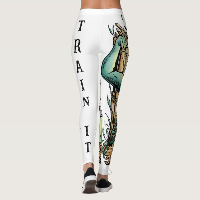 Mythical Medusa Fitness Motivation Art  Leggings (Back)