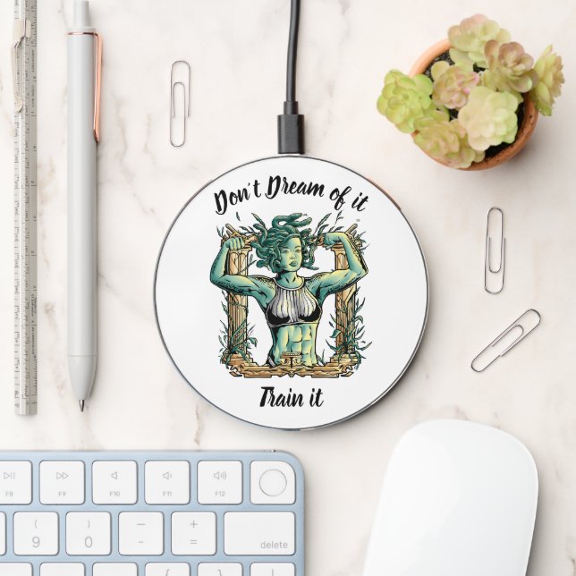 Mythical Medusa Fitness Motivation Art  Wireless Charger (Desk)