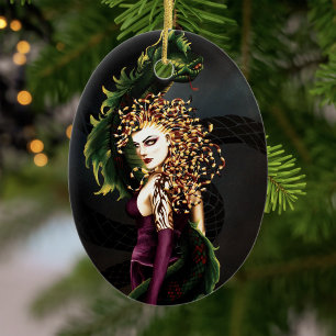 Mythical Medusa Greek Mythology Snake Gorgon Ceramic Ornament