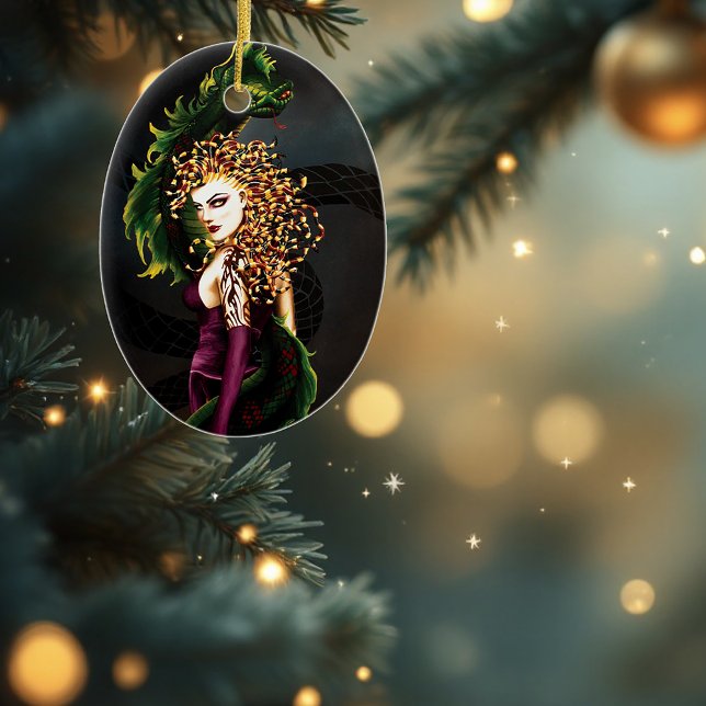 Mythical Medusa Greek Mythology Snake Gorgon Ceramic Ornament (Creator Uploaded)