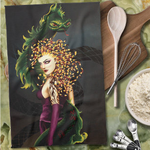 Mythical Medusa Greek Mythology Snake Gorgon Kitchen Towel