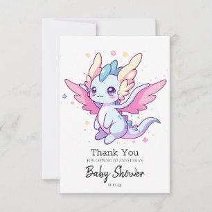 Mythical Modern Dragon Baby Shower Thank You Card
