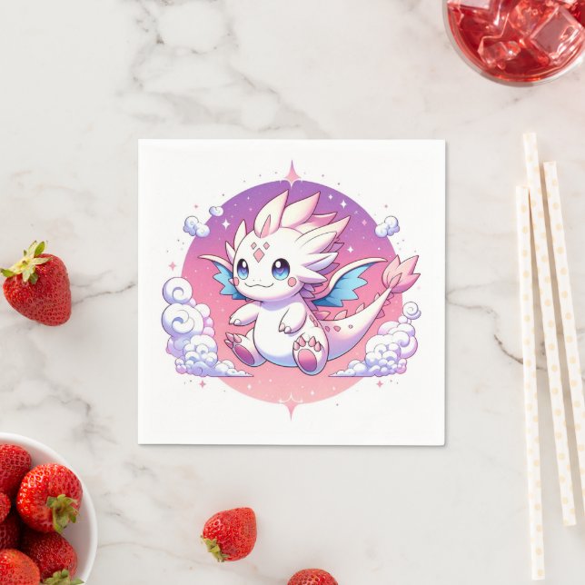 Mythical Pastel Dragon Baby Shower Napkins (Insitu)
