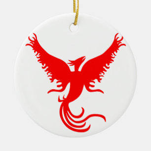 Mythical Phoenix Bird. Ceramic Ornament