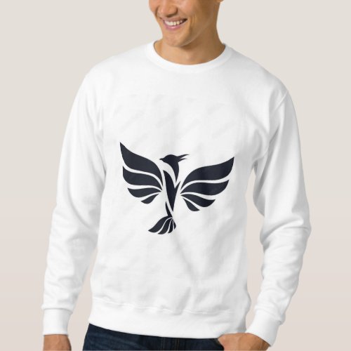 Mythical Phoenix Bird Rising Logo Black Sweatshirt