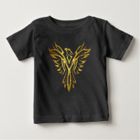Mythical Phoenix Bird Rising Logo (Faux Gold) Baby T-Shirt