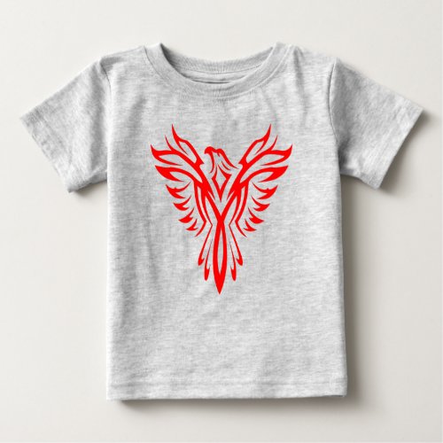 Mythical Phoenix Bird Rising Logo Red Baby T_Shirt