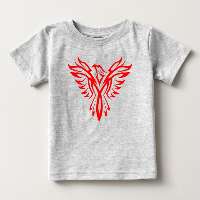 Mythical Phoenix Bird Rising Logo (Red) Baby T-Shirt (Front)