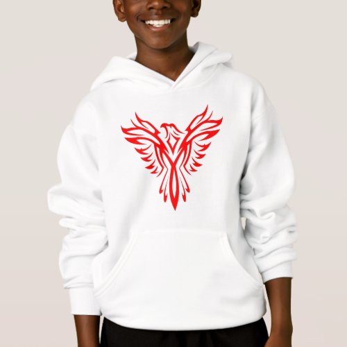 Mythical Phoenix Bird Rising Logo Red Hoodie