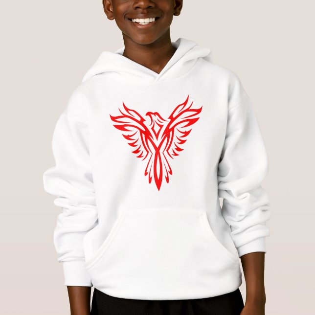 Mythical Phoenix Bird Rising Logo (Red) Hoodie (Front)