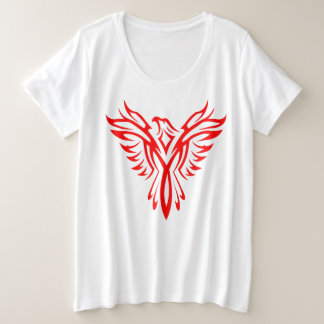 Mythical Phoenix Bird Rising Logo (Red) Plus Size T-Shirt